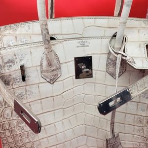 100% Authentic Hermès 30cm White Himalaya Crocodile Niloticus Bag